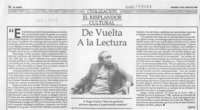 De vuelta a la lectura  [artículo] J. S. J. A.