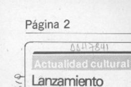 Lanzamiento de libro  [artículo].