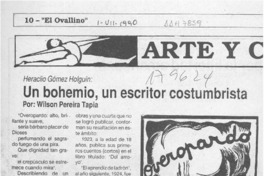 Un bohemio, un escritor costumbrista  [artículo] Wilson Pereira Tapia.