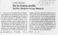 De la misma arcilla  [artículo] Benjamín Arcaya Malebrán.