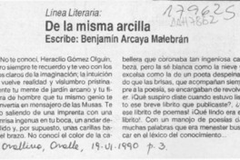De la misma arcilla  [artículo] Benjamín Arcaya Malebrán.