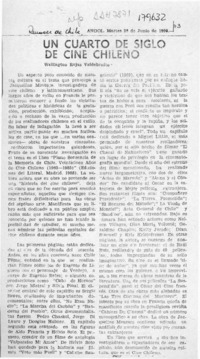 Un cuarto de siglo de cine chileno  [artículo] Welllington Rojas Valdebenito.