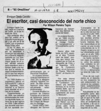 El escritor, casi desconocido del norte chico  [artículo] Wilson Pereira Tapia.