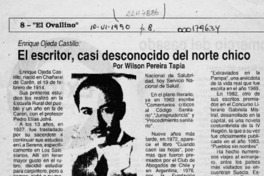 El escritor, casi desconocido del norte chico  [artículo] Wilson Pereira Tapia.