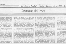Lecturas del mes  [artículo] Marino Muñoz Lagos.