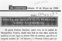 Poeta de Sech Talca publica libro en Francia  [artículo].