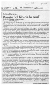 Poesía "al filo de lo real"  [artículo] Mario Tomás Schilling F.