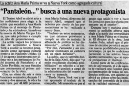 "Pantaleón -- " busca a una nueva protagonista