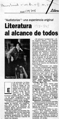 Literatura al alcance de todos  [artículo].