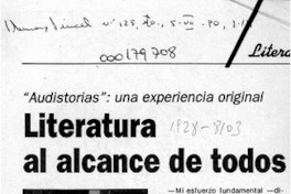 Literatura al alcance de todos  [artículo].
