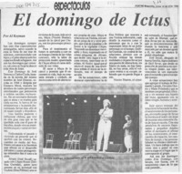 El domingo de Ictus  [artículo] Al Keyman.
