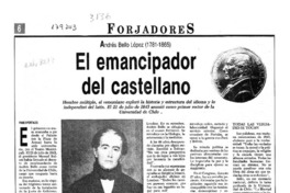 El emancipador del castellano  [artículo] Pablo Portales.