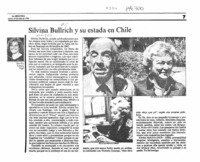 Silvina Bullrich y su estada en Chile  [artículo] Leticia Vigil.