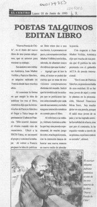 Poetas talquinos editan libro  [artículo].