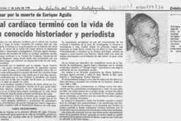 Mal cardíaco terminó con la vida de un conocido historiador y periodista  [artículo].