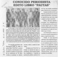 Conocido periodista editó libro "Pautas"  [artículo].