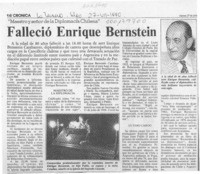 Falleció Enrique Bernstein  [artículo].
