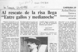 Al rescate de la risa llega "Entre gallos y medianoche"  [artículo].