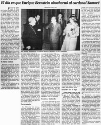 El día en que Enrique Bernstein abochornó al cardenal Samoré