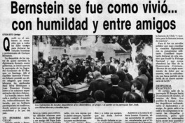 Bernstein se fue como vivió -- con humildad y entre amigos