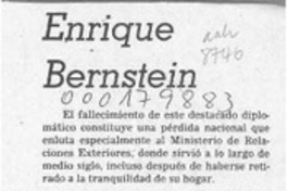 Enrique Bernstein  [artículo] E. G. V.