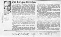Don Enrique Bernstein  [artículo] Mario Arnello Romo.