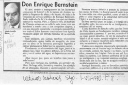 Don Enrique Bernstein  [artículo] Mario Arnello Romo.