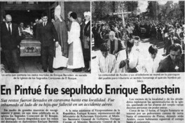En Pintué fue sepultado Enrique Bernstein