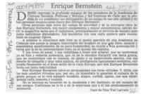 Enrique Bernstein  [artículo] Juan de Dios Vial Larraín.