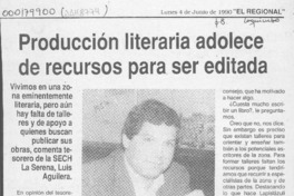 Producción literaria adolece de recursos para ser editada  [artículo].
