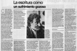 La escritura como un sufrimiento gozoso