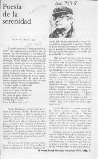 Poesía de la serenidad