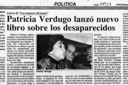 Patricia Verdugo lanzó nuevo libro sobre los desaparecidos  [artículo] Jordi Berenguer.