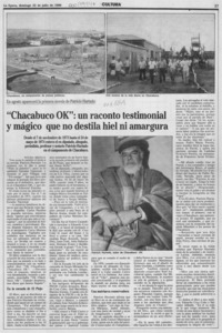 "Chacabuco OK", un raconto testimonial y mágico que no destila hiel ni amargura