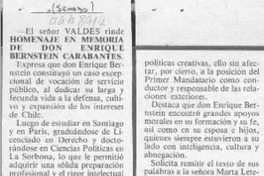 El Señor Valdés rinde homenaje --  [artículo].