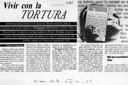 Vivir con la tortura  [artículo] Gregorio Goldenberg.