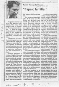 "Espejo familiar"  [artículo] Ronnie Muñoz Martineaux.