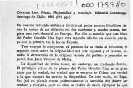 Hispanidad y mestizaje  [artículo] Juan Carlos Ossandón.