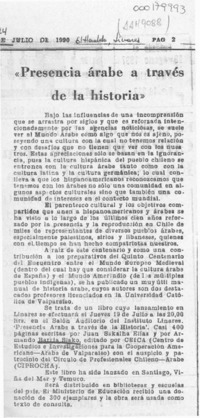 "Presencia árabe a través de la historia"  [artículo].