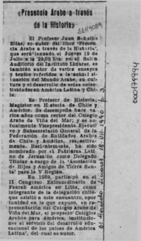 "Presencia árabe a través de la historia"  [artículo].