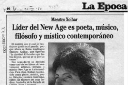 Líder del New Age es poeta, músico, filósofo y místico contemporáneo  [artículo].