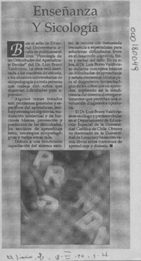 Enseñanza y sicología  [artículo].