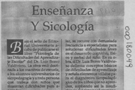 Enseñanza y sicología  [artículo].