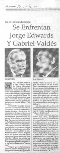 Se enfrentan Jorge Edwards y Gabriel Valdés