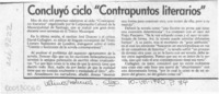 Concluyó ciclo "Contrapuntos literarios"  [artículo].
