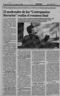 El Moderador de los "Contrapuntos literarios" realiza el resumen final  [artículo].