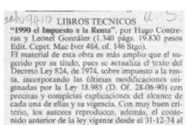 "1990 el Impuesto a la Renta"  [artículo] Osvaldo Torres-Ahumada.