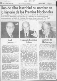 Uno de ellos inscribirá su nombre en la historia de los Premios Nacionales  [artículo].