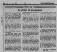 El sonido de una pasión  [artículo] Eduardo Guerrero del Río.