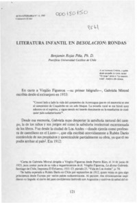Literatura infantil en Desolación, rondas  [artículo] Benjamín Rojas Piña.